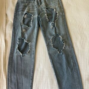 Distressed Blue Jeans